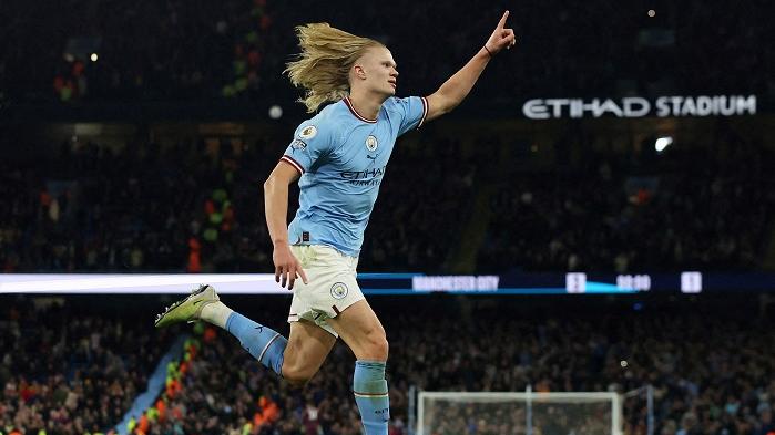 夏蘭特為曼城攻入成4:1。(路透社)