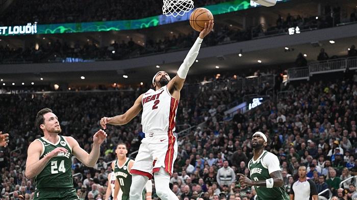 熱火在首圈第5場擊敗公鹿，以場數4:1晉級。(路透社)