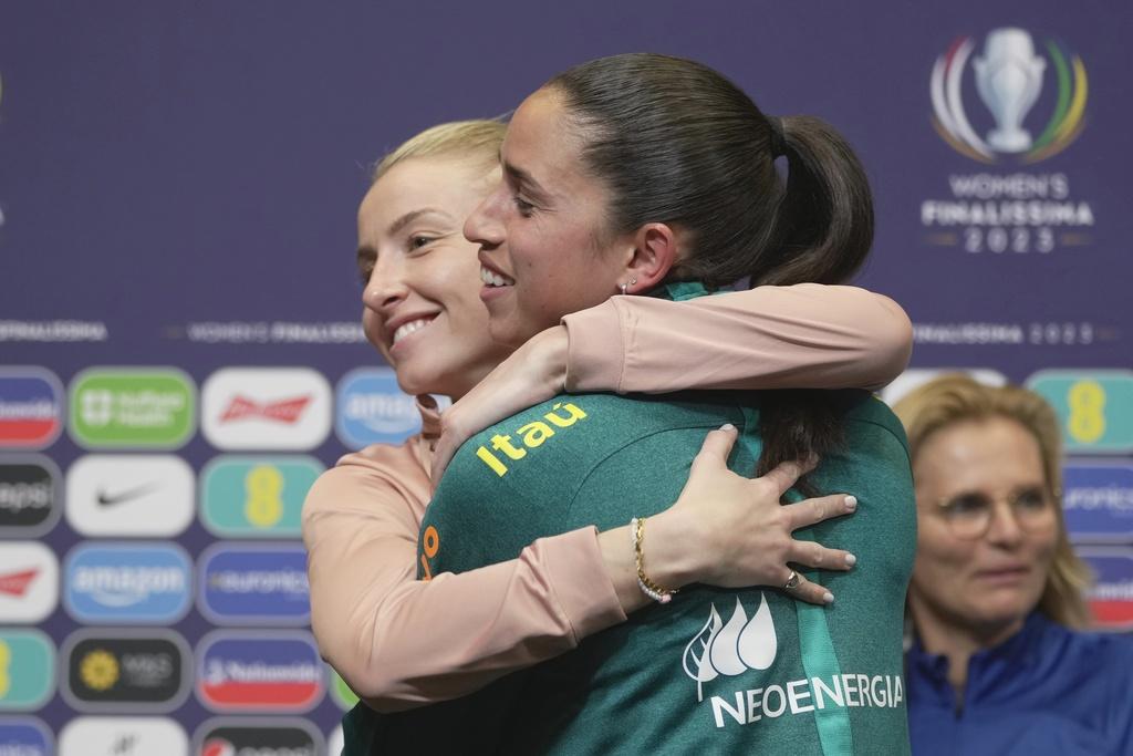 第一屆「超級對決」由歐洲冠軍英格蘭女足主場迎戰南美冠軍巴西女足。（美聯社）