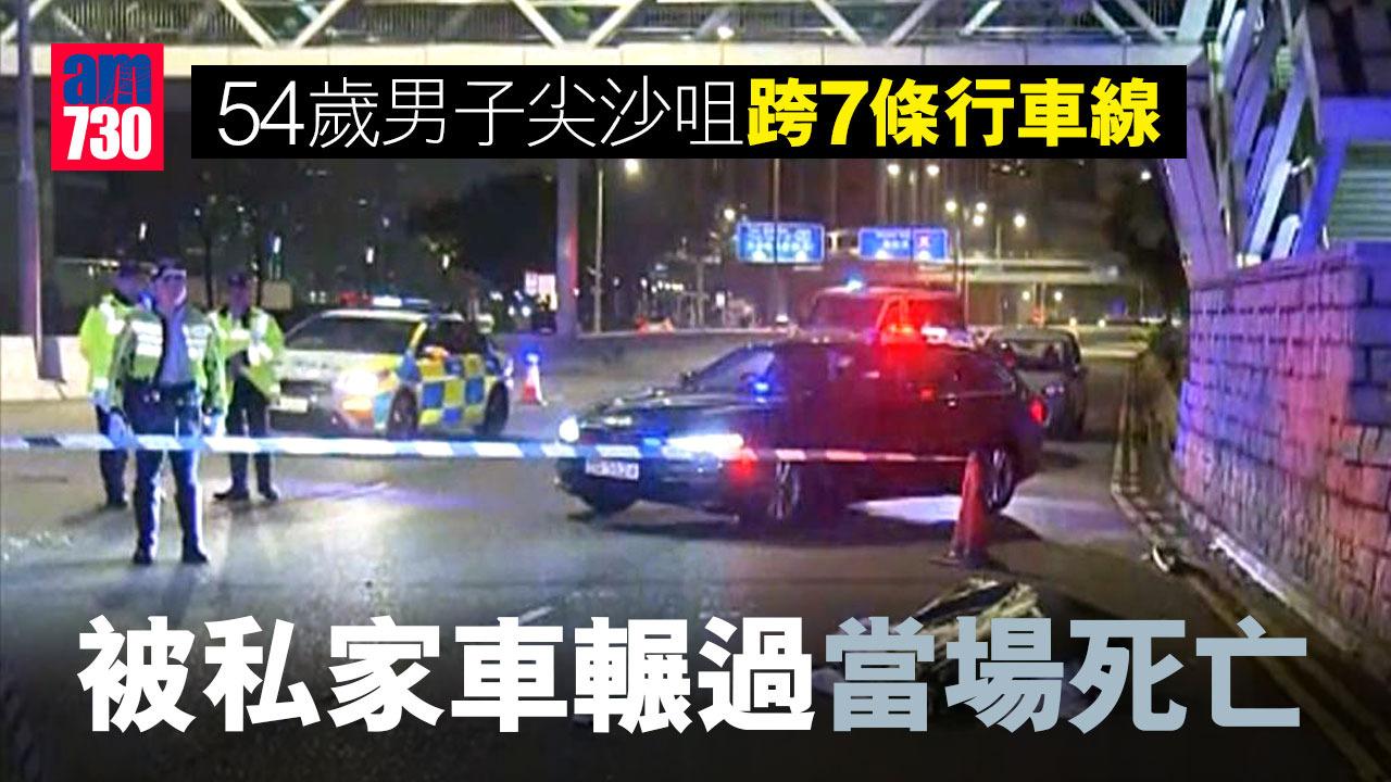 尖沙咀男疑棄用天橋醉倒馬路遭輾斃　瑪莎拉蒂外藉司機涉危駕被捕