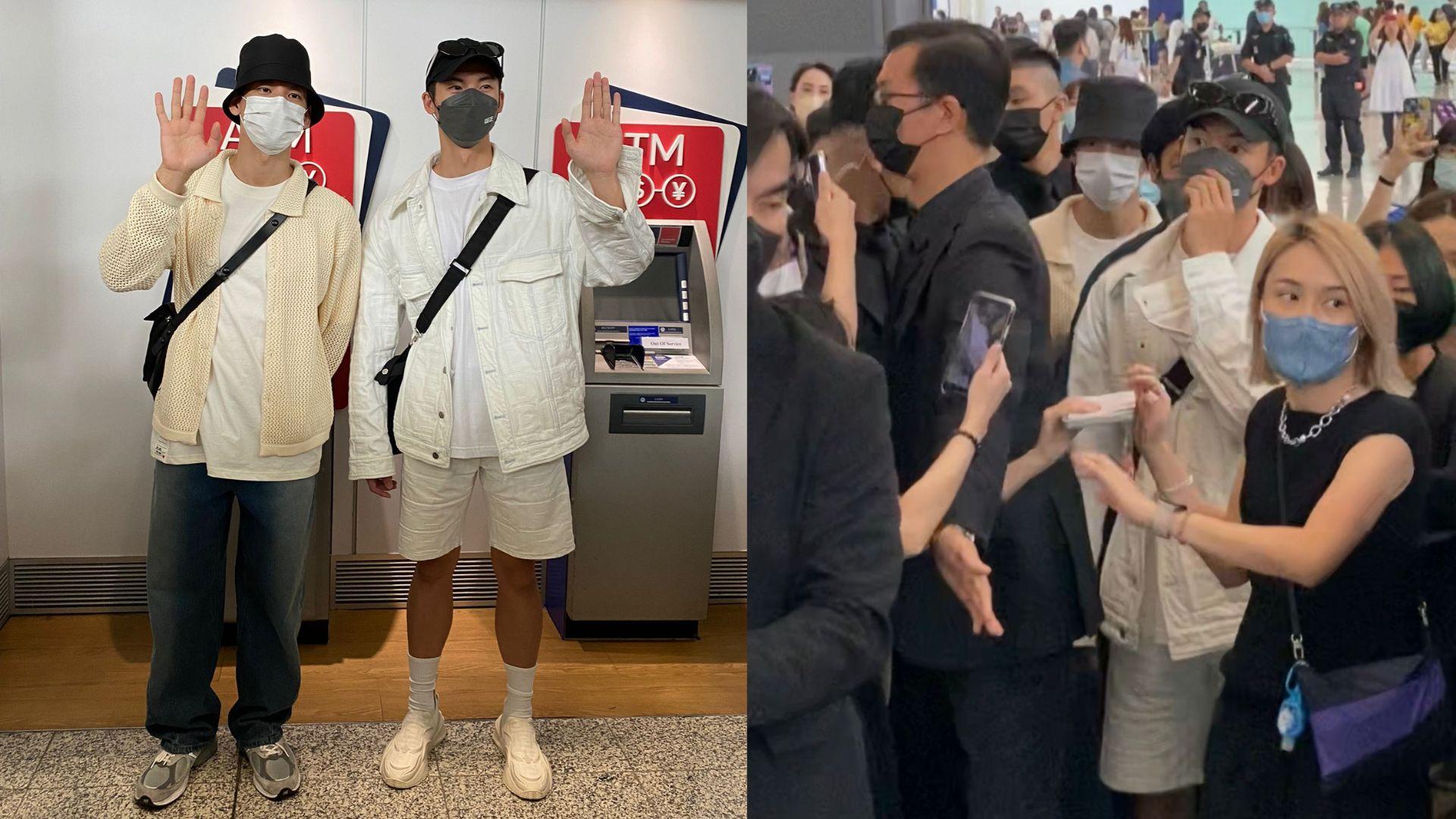 許光漢孖林柏宏襲港 數十「老婆」興奮接機