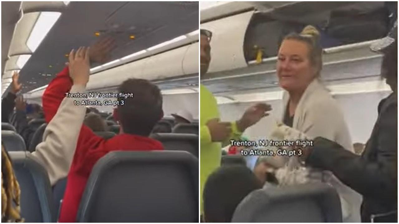 女乘客把口唔收被全機舉手投票落機，網民：美國文化縮影。(YouTube)