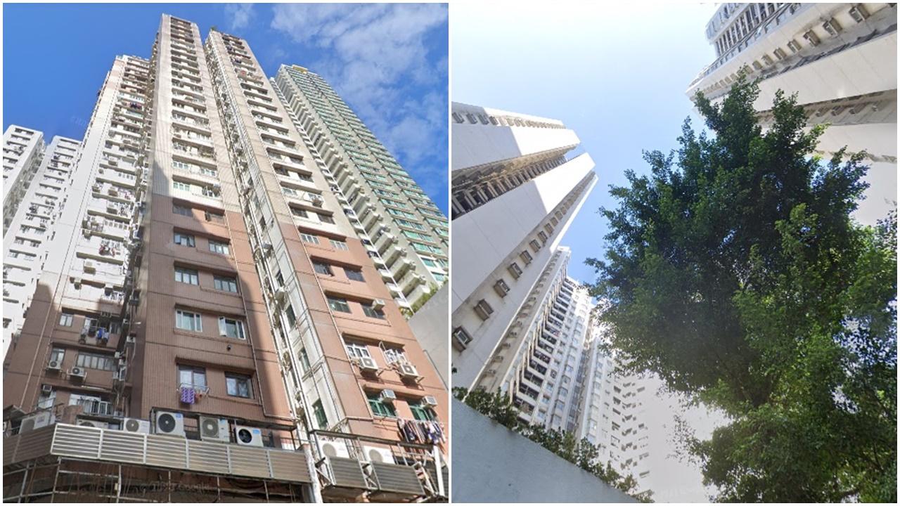 2長者疑因病厭世，分別在旺角香港仔墮樓身亡。(Google Map)