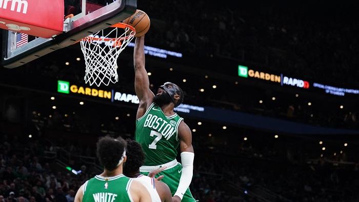 塞爾特人大勝76人，追平場數1:1。(路透社)