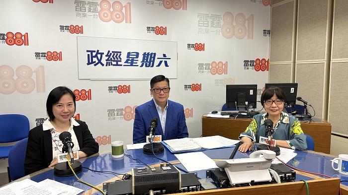 鄧炳強出席電台節目受訪。(商台提供圖片)