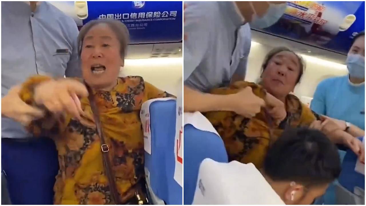 大媽扮病要脅「嘔落你度」要換位，結局令人氣憤。(微博)