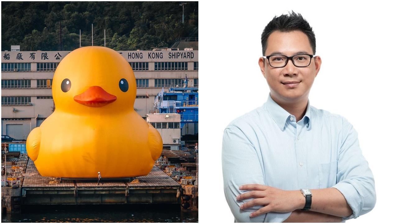 楊永杰建議政府趁「賞鴨潮」，推出及舉辦更多中國故事題材為主題的水上藝術裝置作品和項目。(左：AllRightsReserved；右：楊永杰圖)