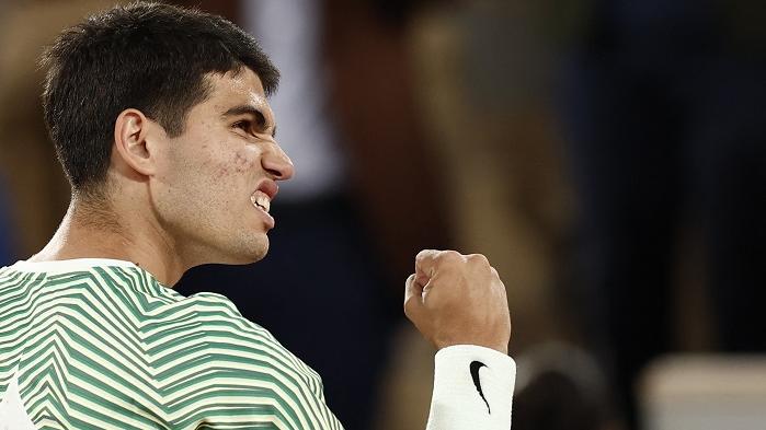 艾卡拉斯在法網晉級四強。(路透社)