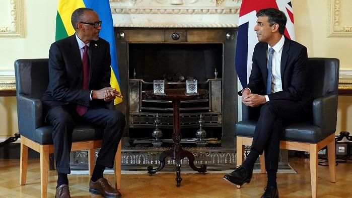 英國首相辛偉誠與盧旺達總統會面。(路透社)