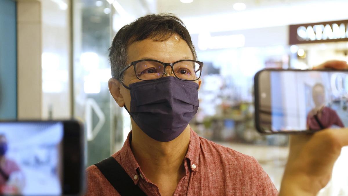 輝哥今日再度開腔回應當日行為，直言當時十分害怕，「他稍為移近一些我都命懸一線。」(林俊源攝)