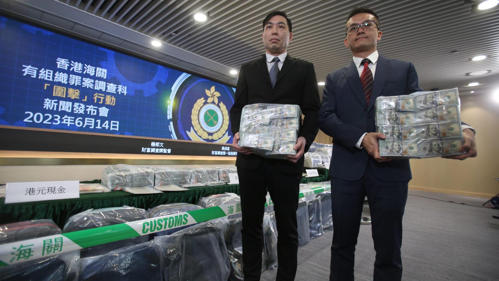 海關瓦解洗黑錢集團拘23人   涉空運逾7億港元現金