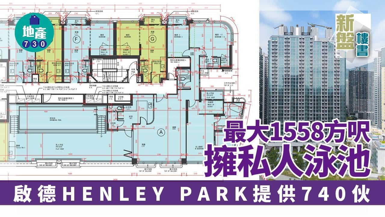 新盤樓書｜啟德HENLEY PARK提供740伙 最大1558方呎擁私人泳池