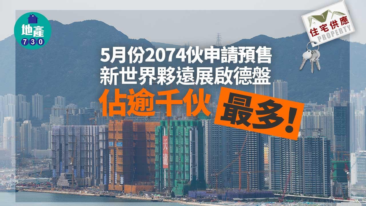 住宅供應｜5月份2074伙申請預售 新世界夥遠展啟德盤佔逾千伙最多