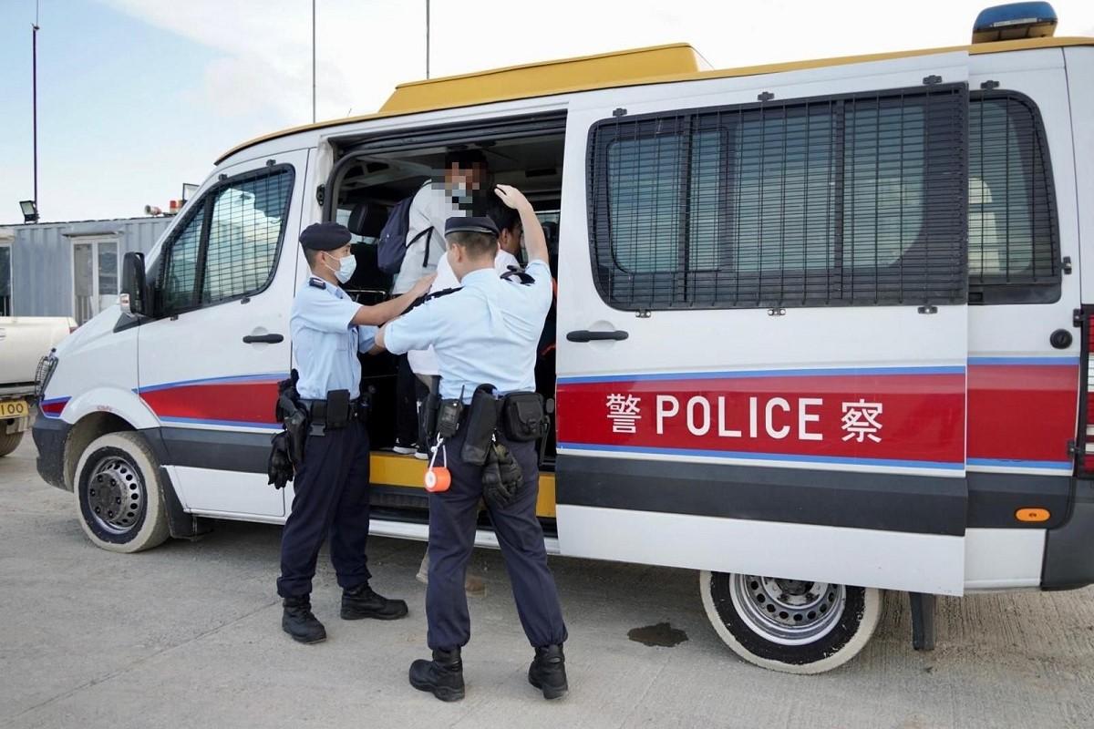 警方聯同入境處和機管局，今日到機場三跑地盤進行反罪惡行動。(警方提供)