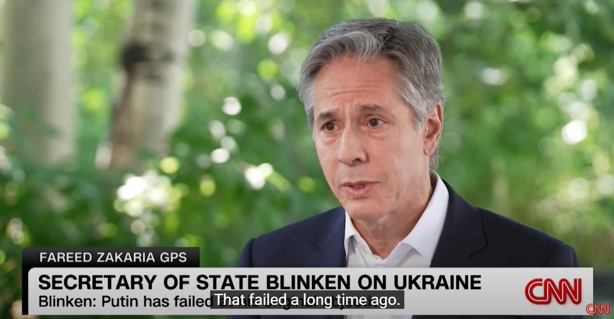 美國國務卿布林肯接受美國有線電視新聞網(CNN)專訪。(互聯網)