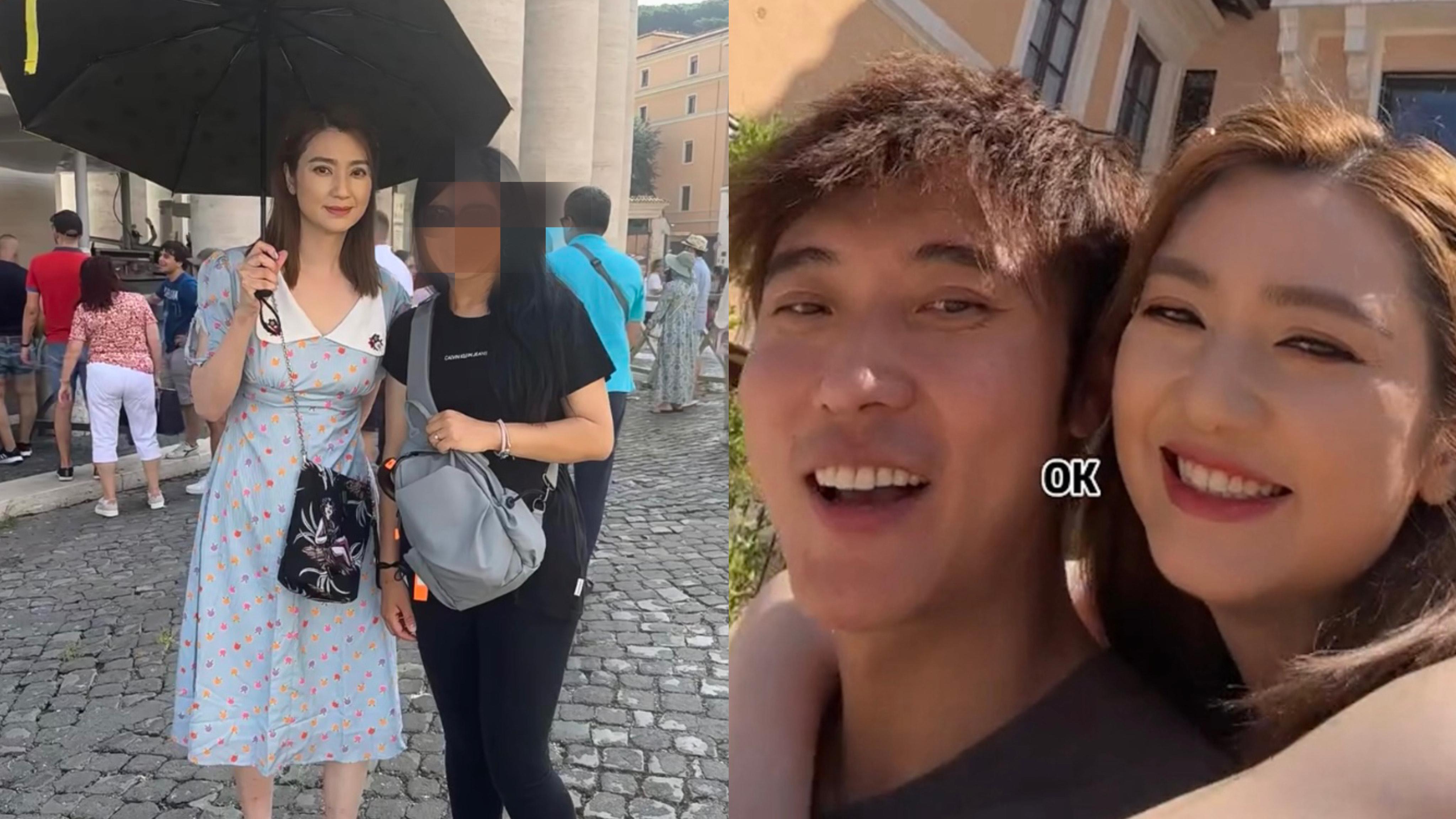 洪欣離婚風波後與張丹峰歐遊放閃 大媽造型嚇壞網民