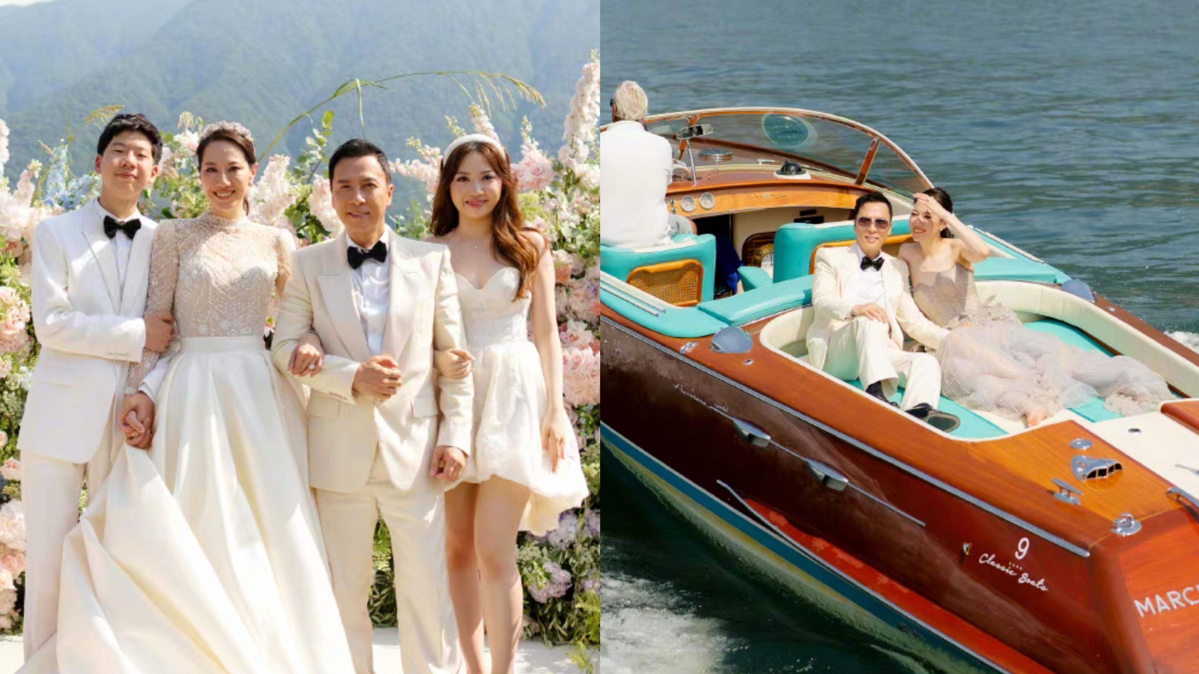甄子丹汪詩詩結婚20年 意大利補辦豪華婚禮以遊艇出場極架勢