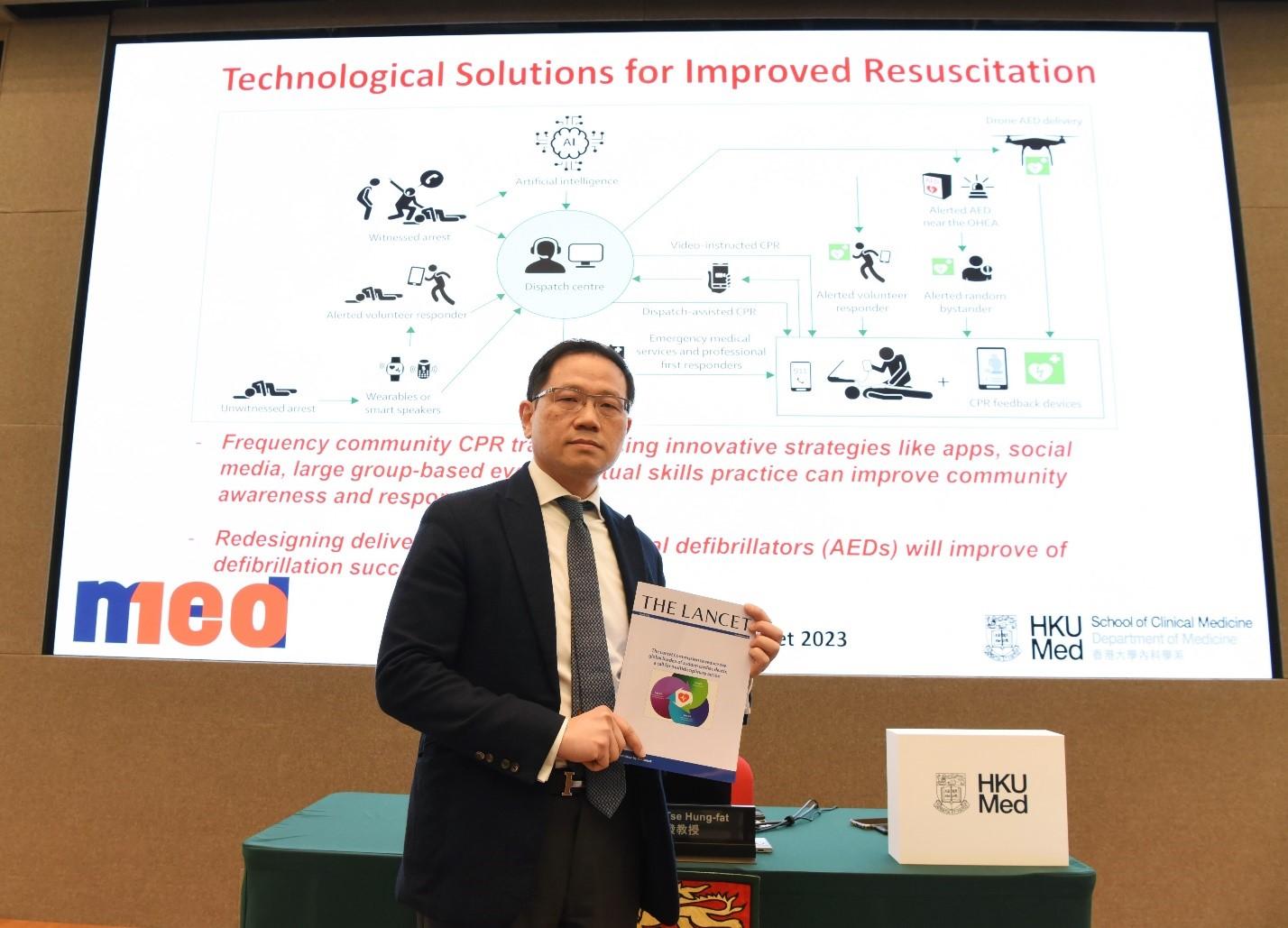 港大醫學院臨床醫學學院內科學系系主任謝鴻發教授與多學科國際醫學專家組成《刺針》「減少全球心因性猝死委員會」，將有助於未來十年有效減低心因性猝死。