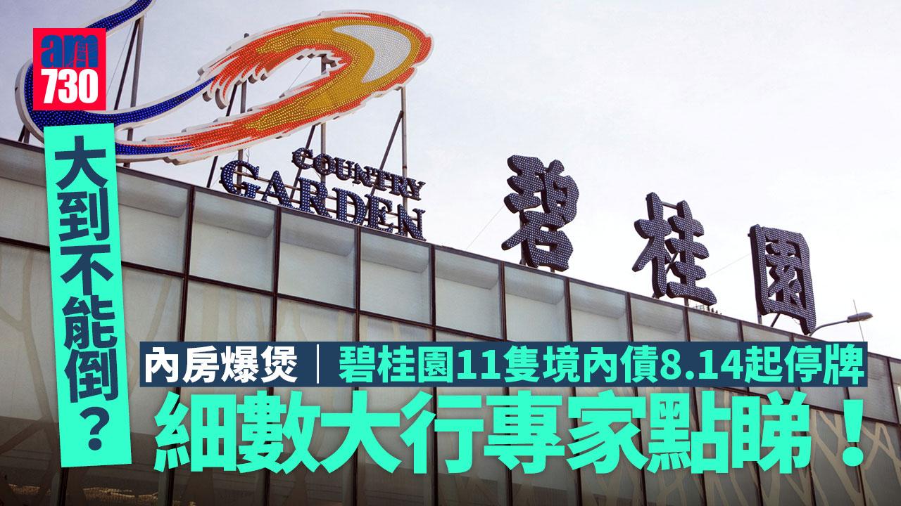 內房爆煲｜碧桂園11隻境內債8.14起停牌 大到不能倒？細數大行專家點睇！