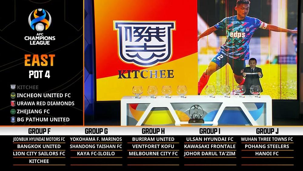 香港球會傑志在亞冠盃抽得好籤。(直播截圖)