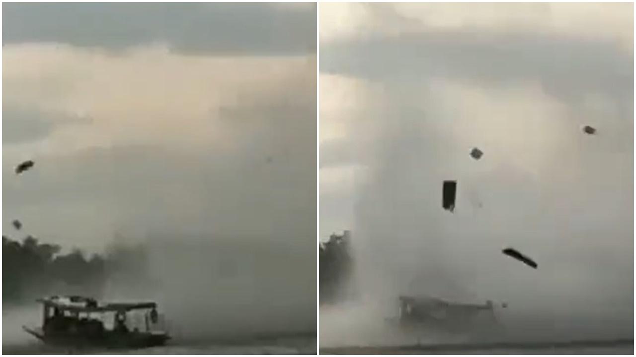 觀光船遇水龍捲7人被拋出，一死一失蹤。(X)