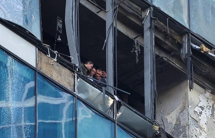 莫斯科一棟大樓三日內兩度遇襲。(路透社)