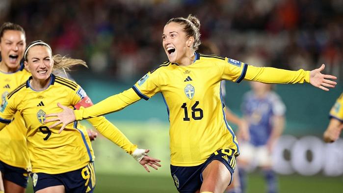 瑞典守將伊莉絲迪特為球隊先開紀錄。(路透社)