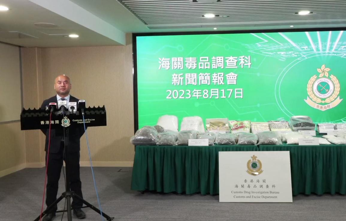 販毒集團混毒品於貓爬架中集運到港 海關破23宗案檢2400萬元毒品拘兩名男子