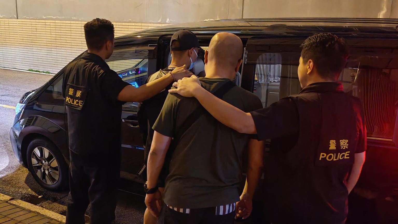 油麻地夜總會多人打鬥案，警方拘捕的男子。(警方提供)