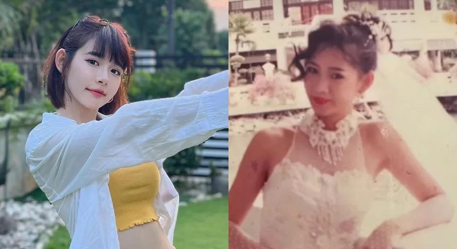 林明禎媽媽年輕靚相令人驚艷　婚紗照惹幻想力證強大基因