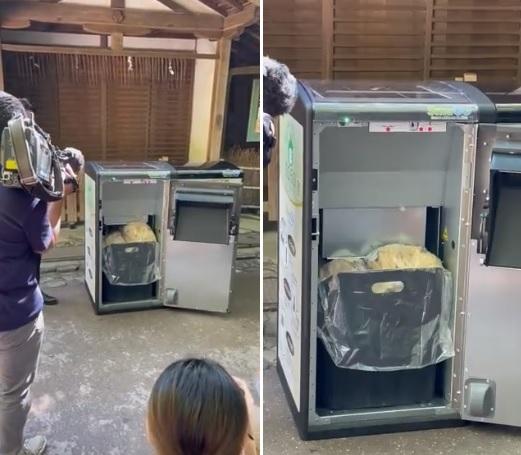 京都智能垃圾桶可自動壓縮垃圾。(互聯網)