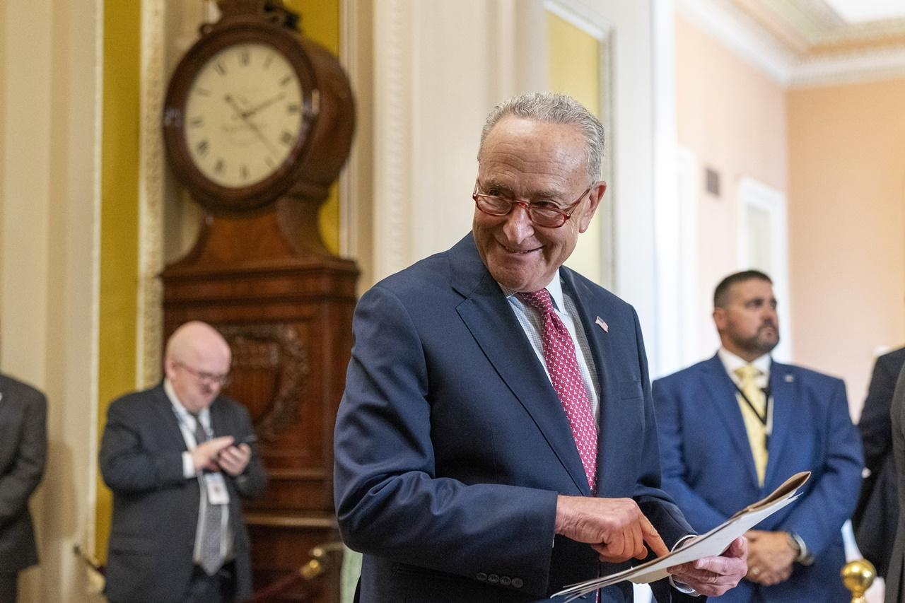 美參院民主黨領袖舒默擬10月訪華。(AP)