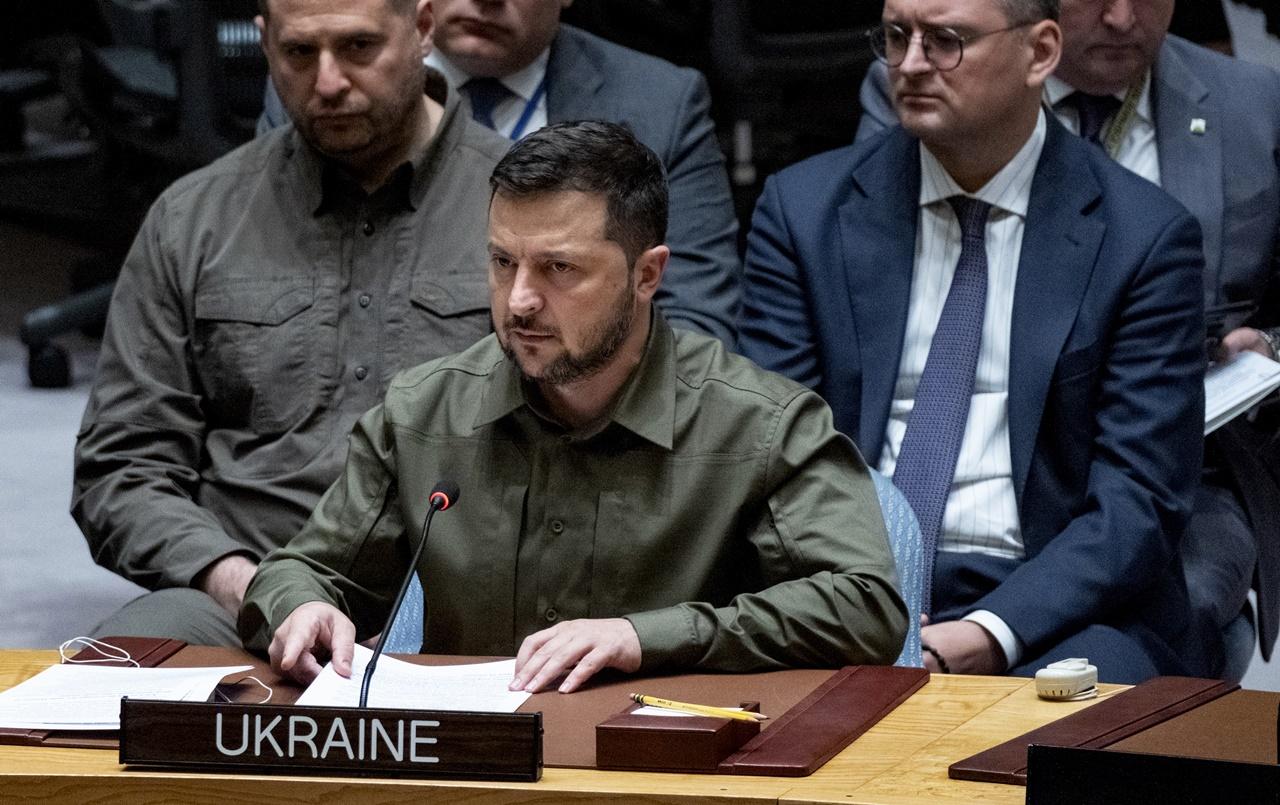 澤連斯基促聯合國褫奪俄否決權。(AP)