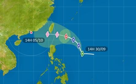 小犬下周料升級為強颱風，按天文台路徑預測很可能吹襲本港。(天文台網頁圖片)