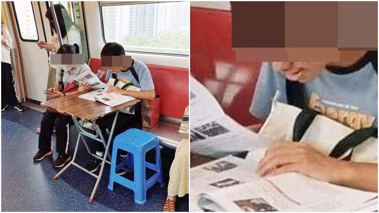 唇白青年地鐵車廂開枱溫書