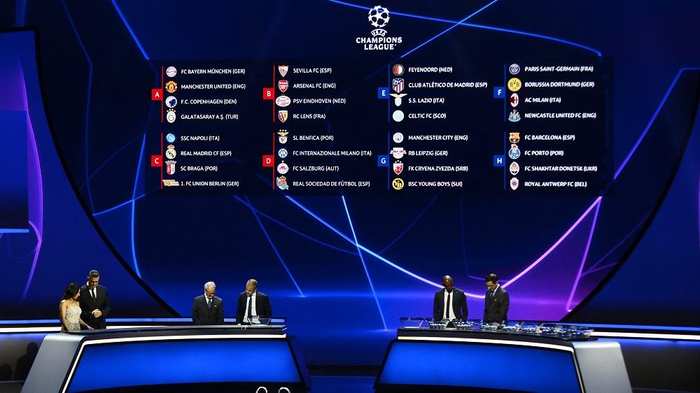 歐洲足協完成歐聯的分組賽抽籤。(路透社)