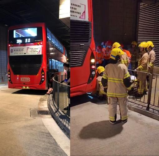 元朗61歲女途人遭九巴撞倒被夾欄杆　痛極慘叫（有片）