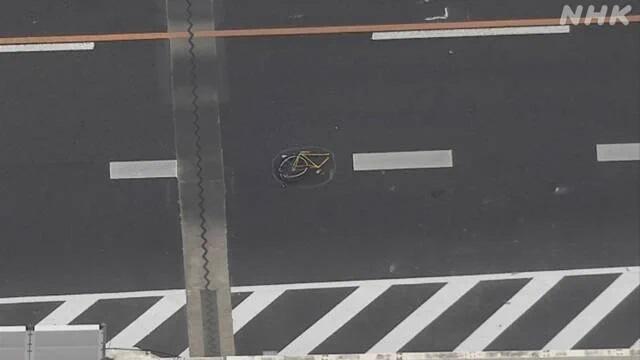 一名美國男子在日本騎單車在公路被撞死。(NHK截圖)