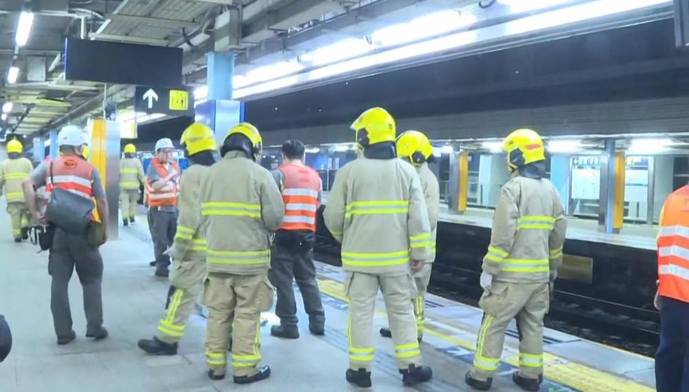 港鐵大圍站20歲仔跳軌遭撞斃，九龍塘至沙田服務暫停1小時。(電視截圖)