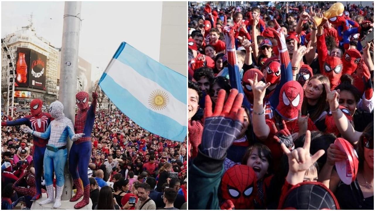 阿根廷逾1000個蜘蛛俠聚集，勢破健力士世界紀錄。(IG)