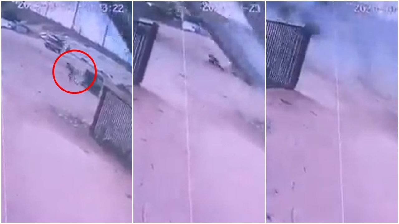 印度高架橋倒塌，車夫速棄車狂奔仍被壓扁。(X)