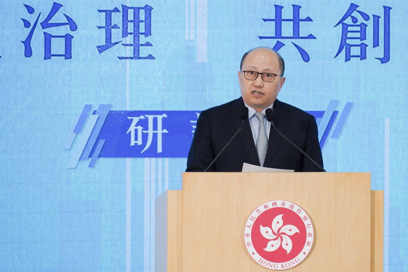 區議會選舉2023｜鄭雁雄指，不是愛國者就應連參選資格亦沒有。(李睿哲攝)