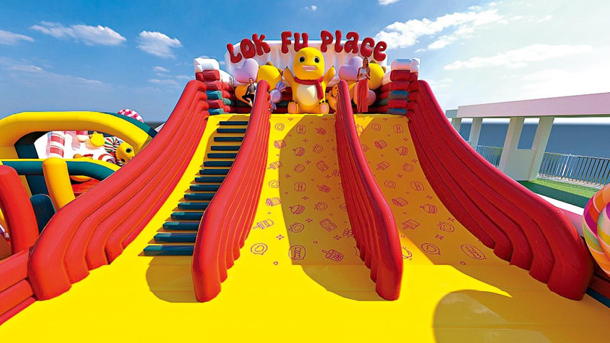 超人氣「奶龍」首次襲港 樂富廣場6米高彈跳樂園