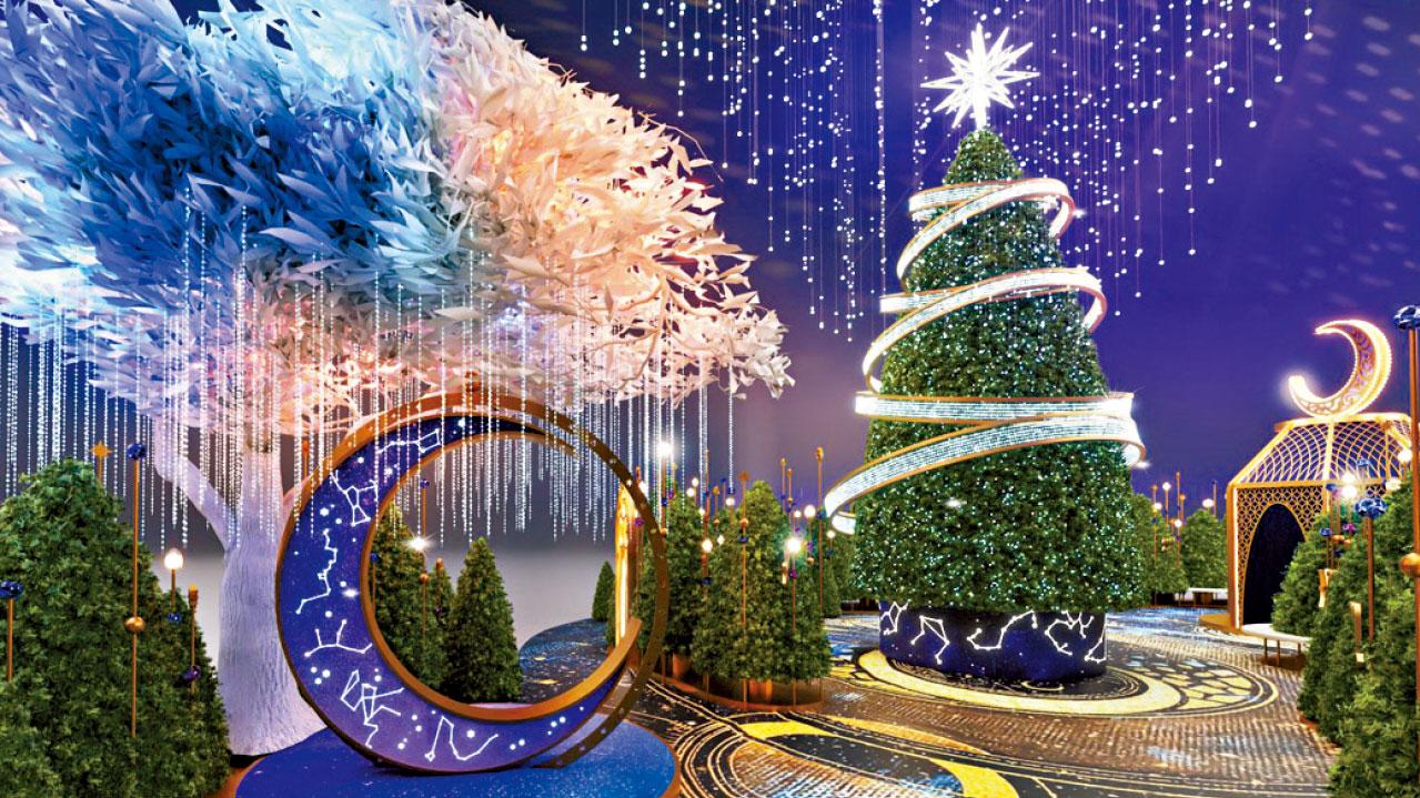 YOHO MALL大型室內銀河帷幕 6.6米高星砂の聖誕樹