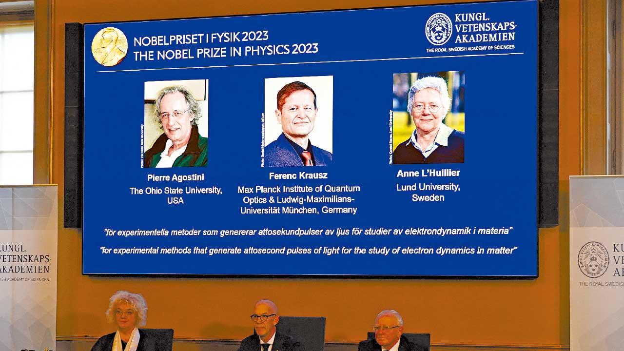 有助半導體及量子材料開發 研阿秒光脈衝3科學家獲諾物理學獎