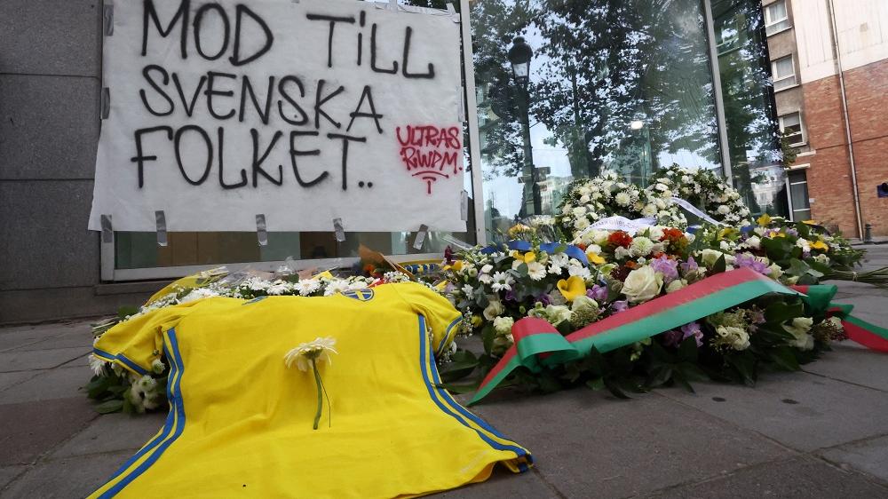 瑞典作客比利時的歐洲國家盃外圍賽因為槍擊案腰斬。(路透社)