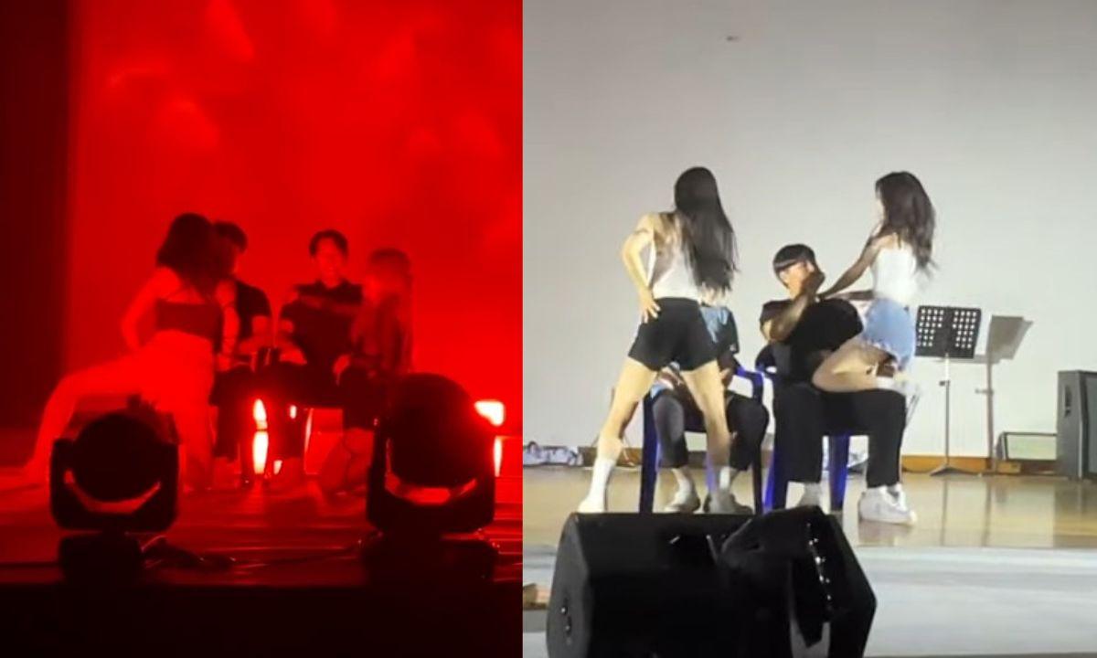 南韓高中女生電臀舞請男生上台親密接觸　網民︰國家的未來更加光明