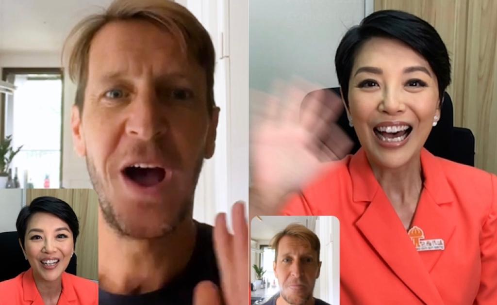 岩布仙尼與當年亞視台慶主持陳淽菁越洋視像通話  稱港人「My Friend」 急不及待見面