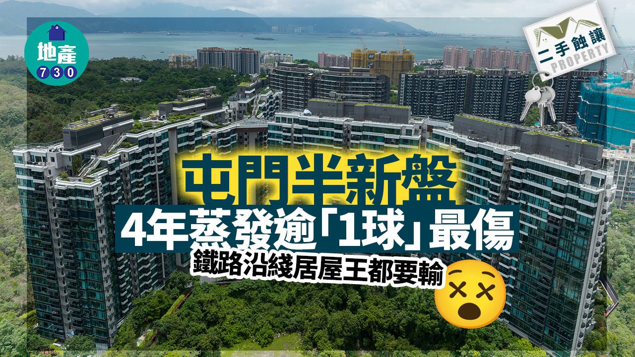 二手蝕讓｜屯門半新盤4年蒸發逾「1球」最傷 鐵路沿綫居屋王都要輸