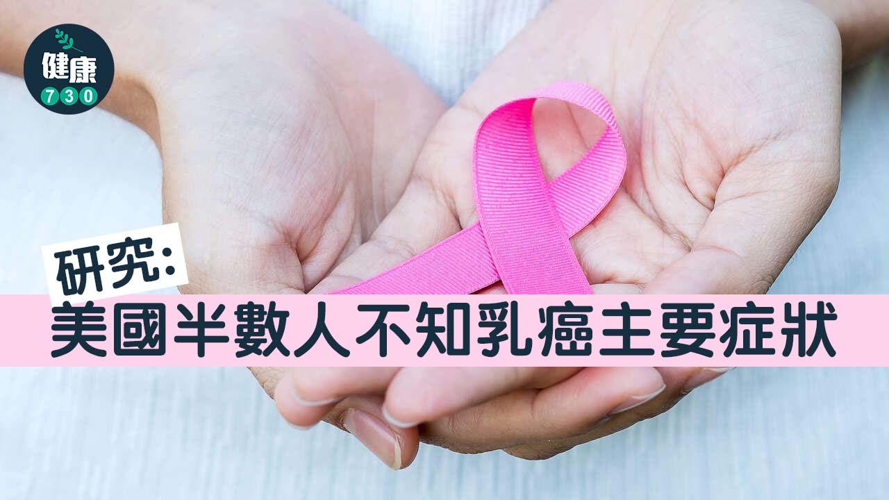 乳癌｜研究：美國半數人不知乳癌主要症狀